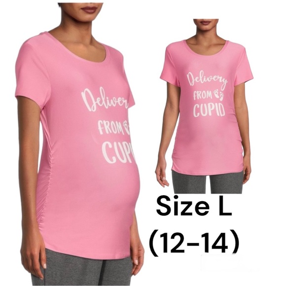 Time And Tru Women's “Delivery
From Cupid” Graphic T-Shirt Pink Size L (12-14) - Picture 2 of 12